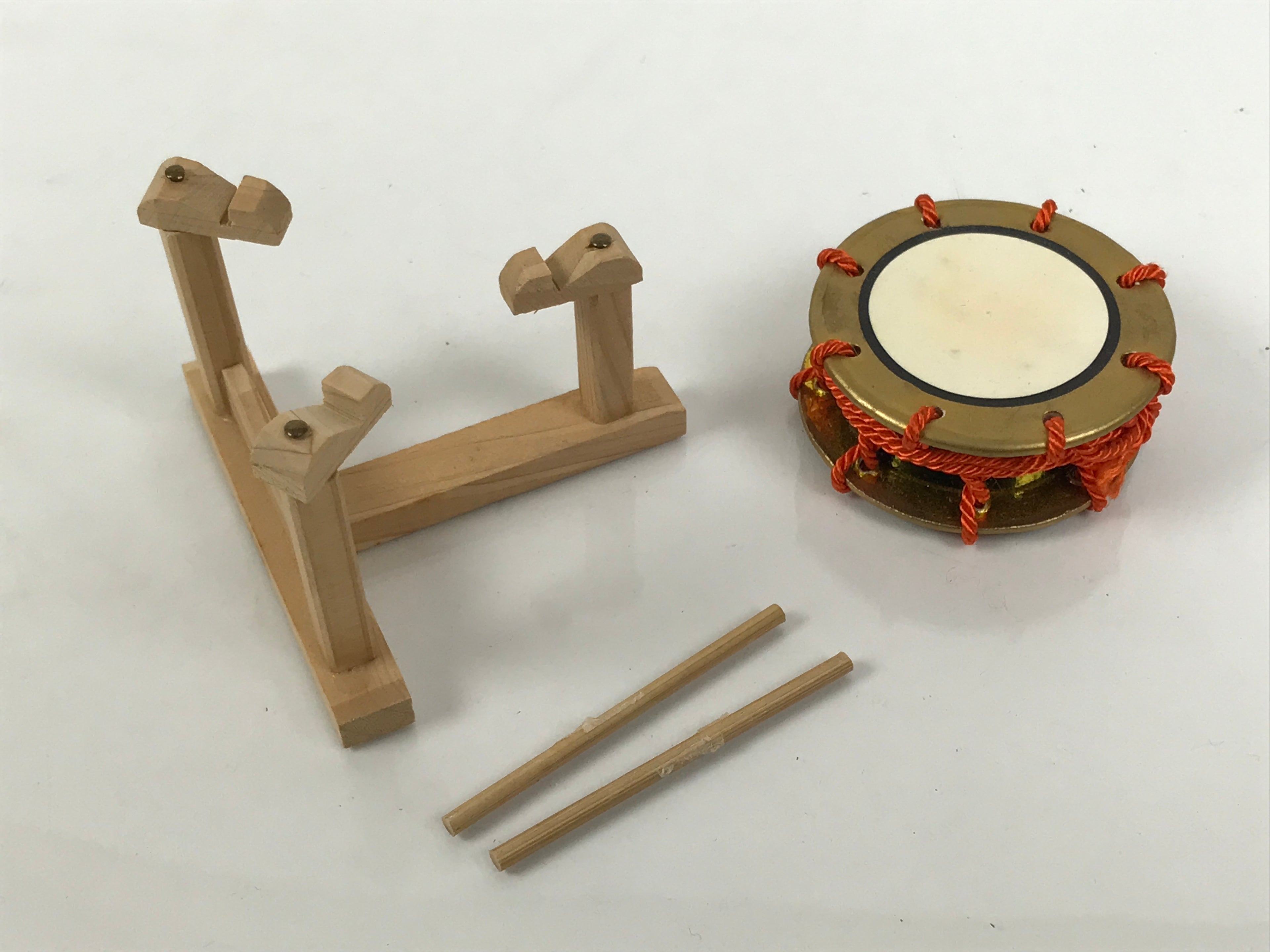 Japanese Goninbayashi Court Musician Hina Ningyo Doll Vtg Girls' Day Drum ID713-AD - Doll-chidorivintage.com