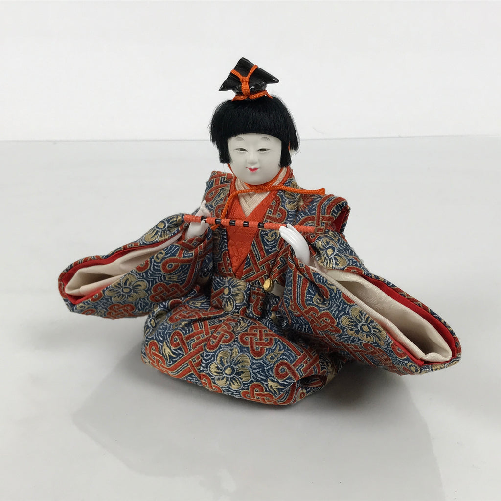 Japanese Goninbayashi Court Musician Hina Ningyo Doll Vtg Girls' Day Flute ID714-AD - Doll-chidorivintage.com