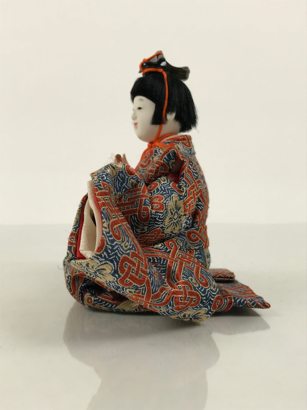 Japanese Goninbayashi Court Musician Hina Ningyo Doll Vtg Girls' Day Flute ID714-AD - Doll-chidorivintage.com