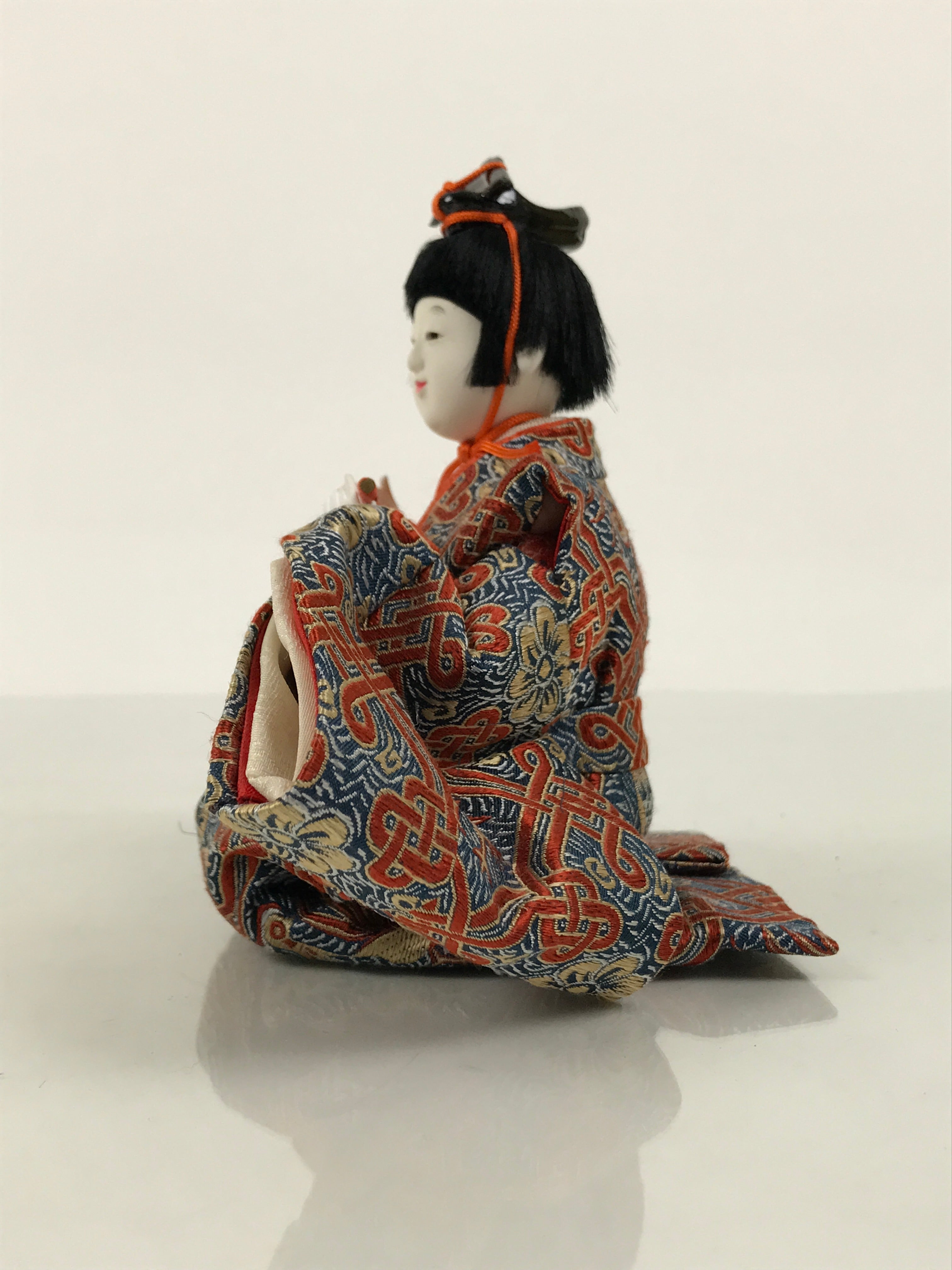 Japanese Goninbayashi Court Musician Hina Ningyo Doll Vtg Girls' Day Flute ID714-AD - Doll-chidorivintage.com