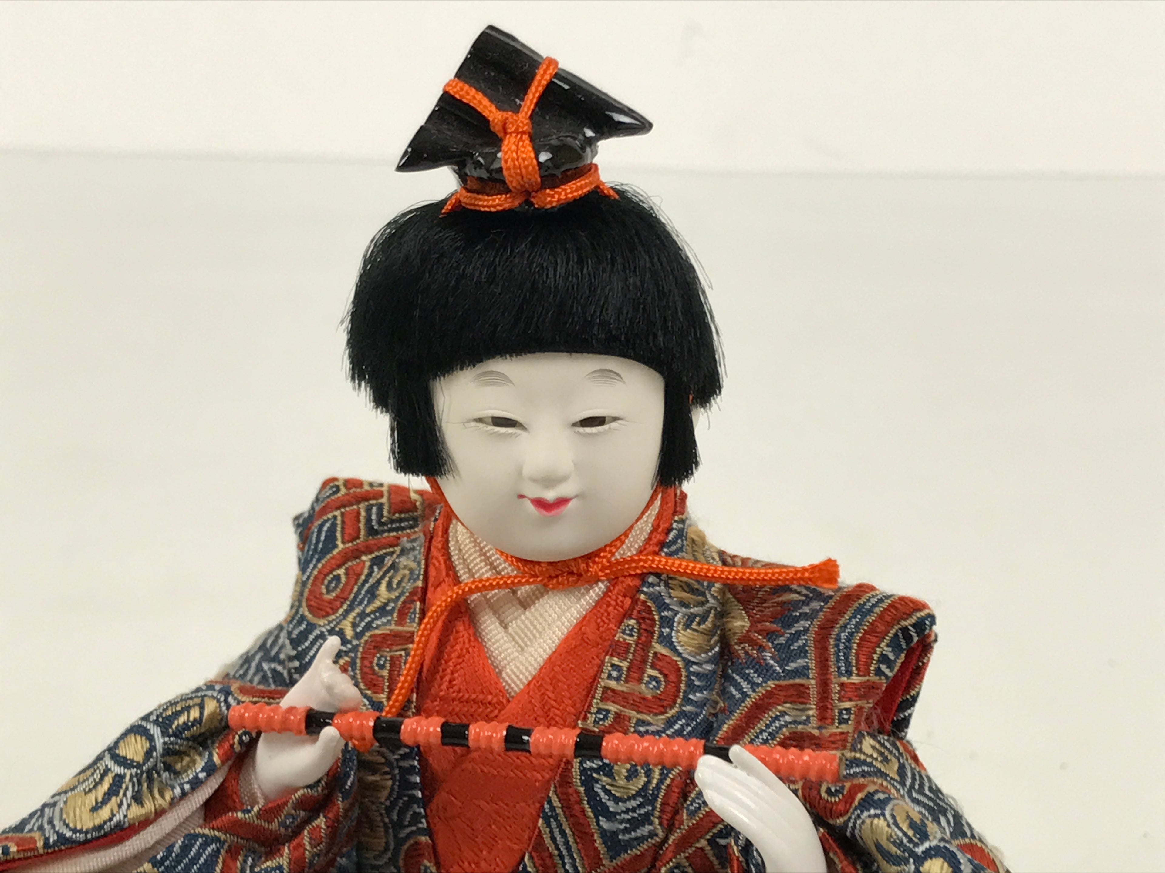 Japanese Goninbayashi Court Musician Hina Ningyo Doll Vtg Girls' Day Flute ID714-AD - Doll-chidorivintage.com