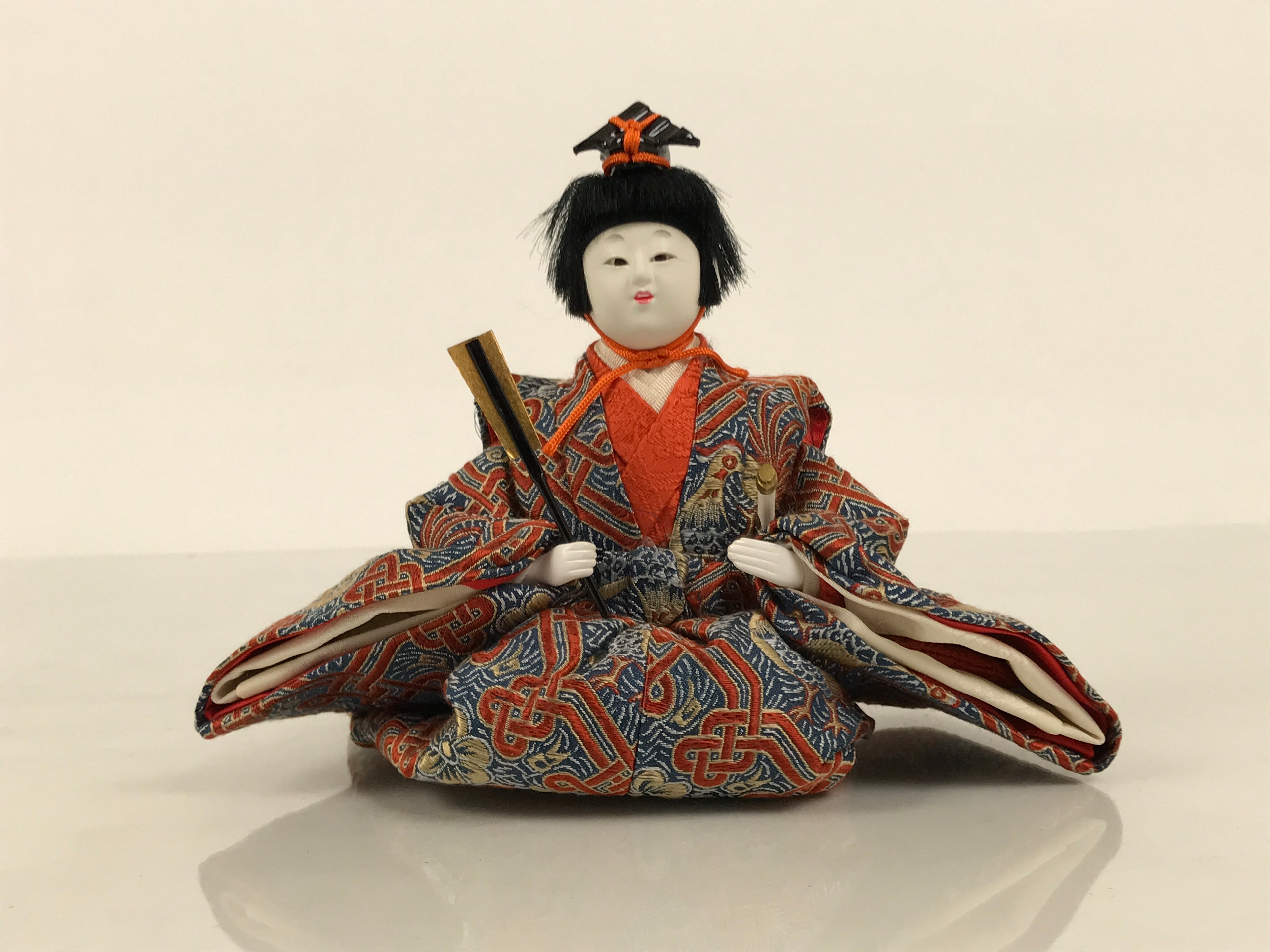 Japanese Goninbayashi Court Musician Hina Ningyo Doll Vtg Girls' Day Fan ID715-AD - Doll-chidorivintage.com