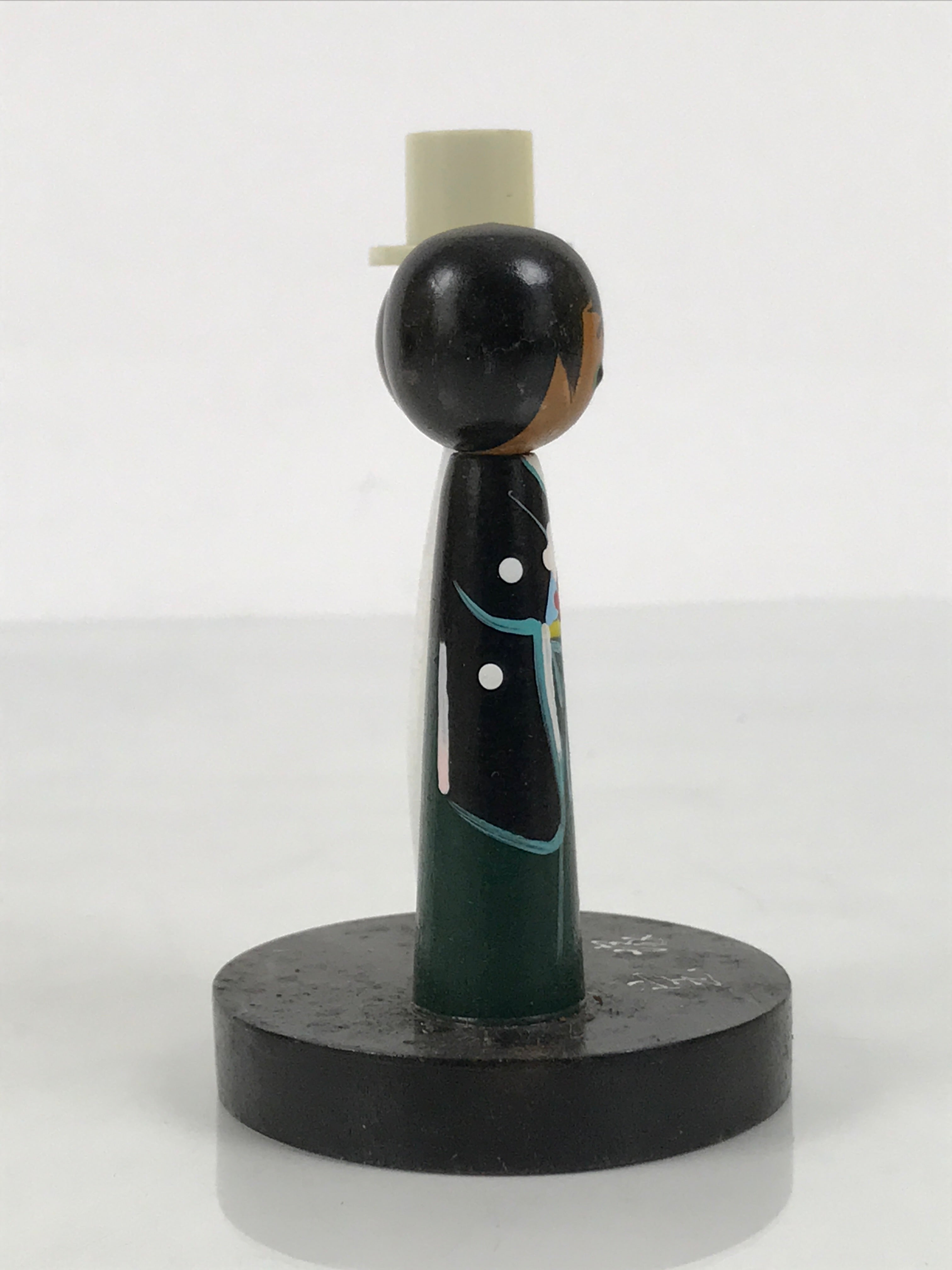 Japanese Wood Kokeshi Doll Actor Vtg Takarazuka Pair Souvenir Black White KF851-AD - Kokeshi-chidorivintage.com