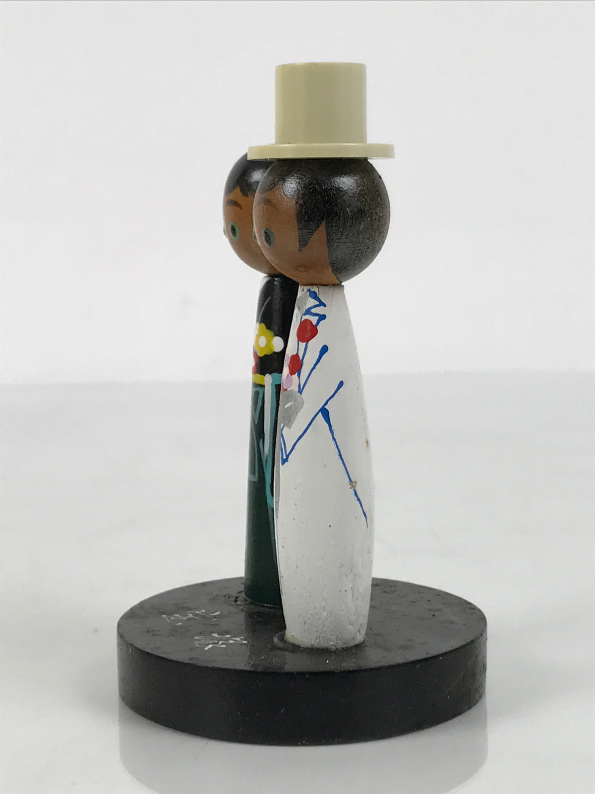 Japanese Wood Kokeshi Doll Actor Vtg Takarazuka Pair Souvenir Black White KF851-AD - Kokeshi-chidorivintage.com