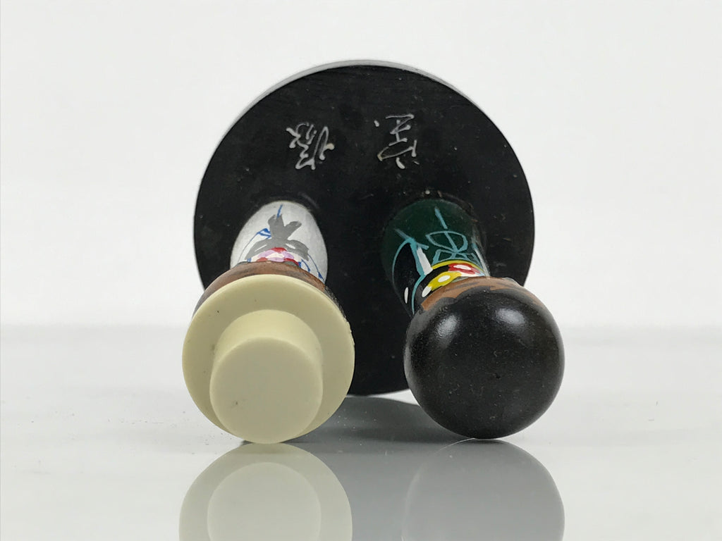 Japanese Wood Kokeshi Doll Actor Vtg Takarazuka Pair Souvenir Black White KF851-AD - Kokeshi-chidorivintage.com