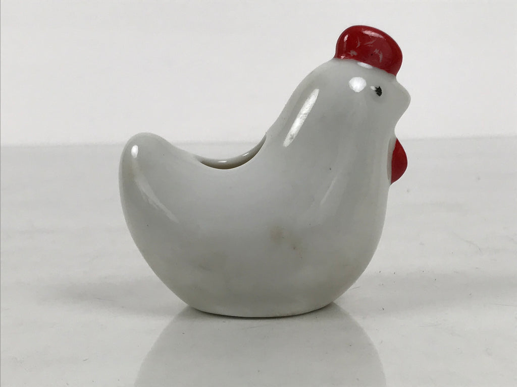 Japanese Porcelain Chicken Toothpick Holder Youjitate Zodiac Figurine White Y584-OT - Misc-chidorivintage.com