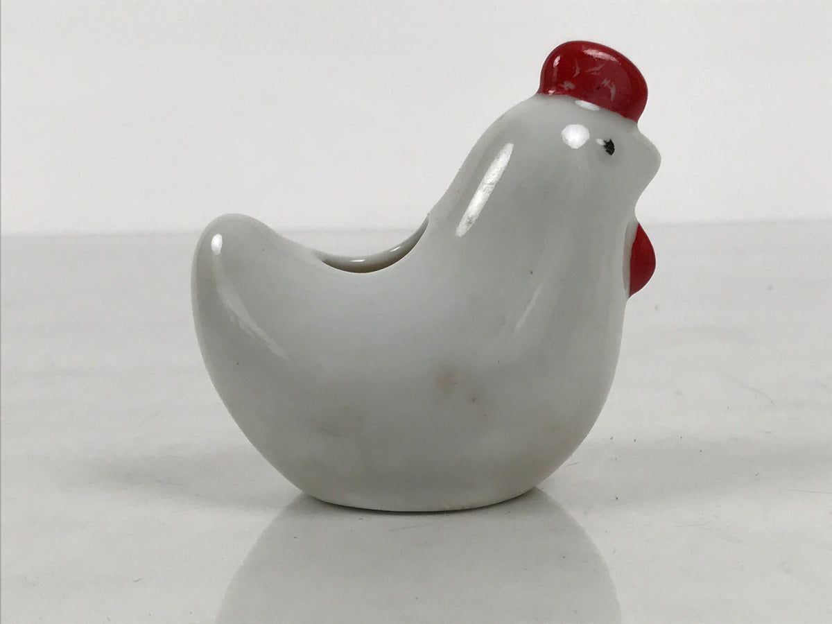 Japanese Porcelain Chicken Toothpick Holder Youjitate Zodiac Figurine White Y584-OT - Misc-chidorivintage.com