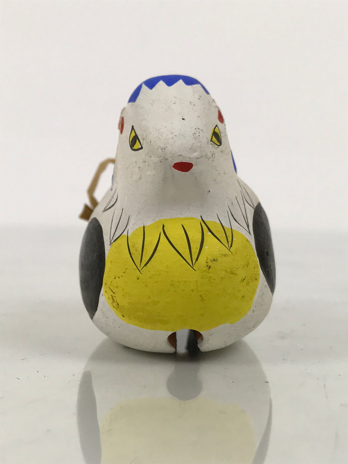 Japanese Clay Bell Dorei Sheep Vtg Tsuchi-Suzu Zodiac Animal White Blue DR698-AD - Dorei-chidorivintage.com