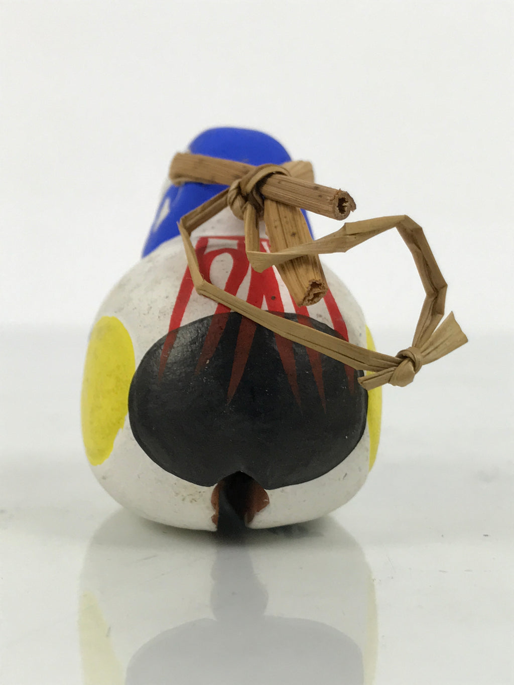Japanese Clay Bell Dorei Sheep Vtg Tsuchi-Suzu Zodiac Animal White Blue DR698-AD - Dorei-chidorivintage.com