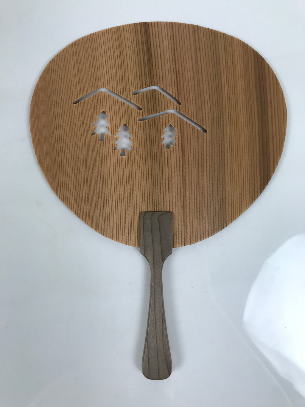 Japanese Koya Cedar Wood Fan Small Uchiwa Koyasan Mountain Simple Trees U194-AD - Fan-chidorivintage.com
