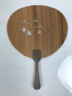 Japanese Koya Cedar Wood Fan Small Uchiwa Koyasan Mountain Simple Trees U194-AD - Fan-chidorivintage.com