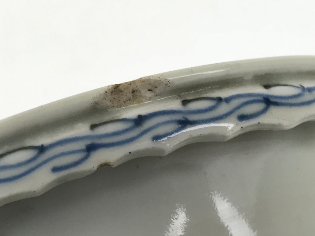 Antique Japanese Porcelain Haisen Sake Cup Washing Basin Sometsuke Meiji Y630-KT - Sake Cup-chidorivintage.com