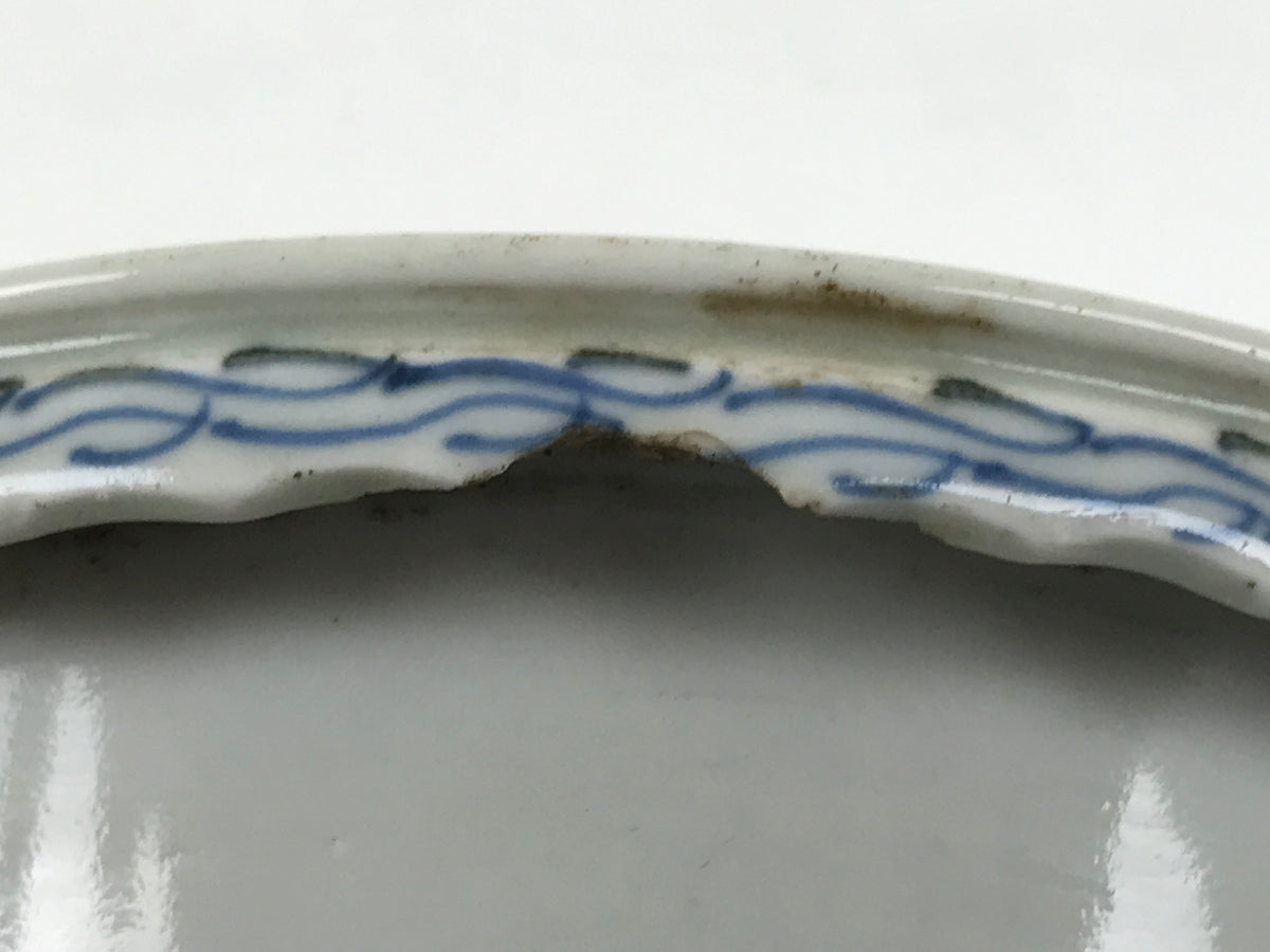 Antique Japanese Porcelain Haisen Sake Cup Washing Basin Sometsuke Meiji Y630-KT - Sake Cup-chidorivintage.com