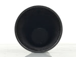 Japanese Ceramic Tall Sake Cup Vtg Pottery Guinomi Ochoko Textured Black TC627-KT - Sake Cup-chidorivintage.com