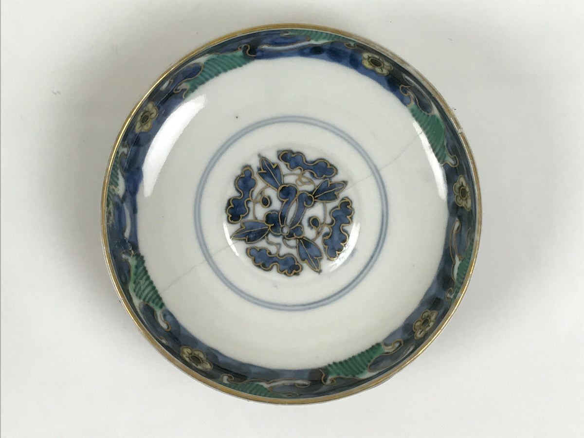 Antique Japanese Porcelain Lidded Bowl Owan Red Gold Green Blue Peacock Y622-KT - Bowl-chidorivintage.com