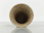 Japanese Ceramic Tall Sake Cup Vtg Pottery Guinomi Ochoko Mottled Beige TC630-KT - Sake Cup-chidorivintage.com