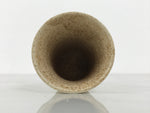 Japanese Ceramic Tall Sake Cup Vtg Pottery Guinomi Ochoko Mottled Beige TC630-KT - Sake Cup-chidorivintage.com