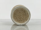 Japanese Ceramic Tall Sake Cup Vtg Pottery Guinomi Ochoko Mottled Beige TC630-KT - Sake Cup-chidorivintage.com