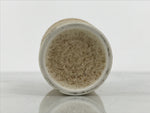 Japanese Ceramic Tall Sake Cup Vtg Pottery Guinomi Ochoko Mottled Beige TC630-KT - Sake Cup-chidorivintage.com