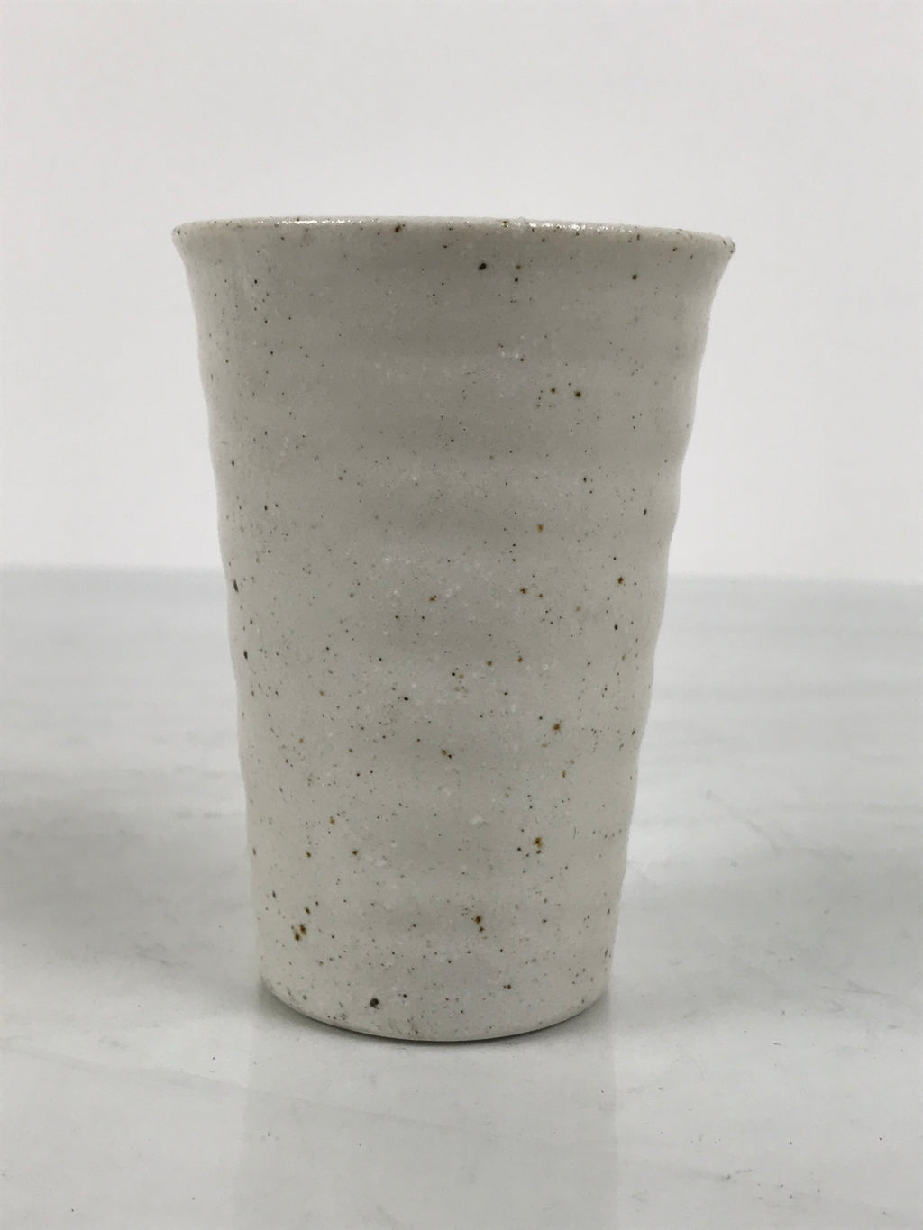 Japanese Ceramic Tall Sake Cup Vtg Pottery Guinomi Ochoko White Dots TC631-KT - Sake Cup-chidorivintage.com
