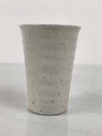 Japanese Ceramic Tall Sake Cup Vtg Pottery Guinomi Ochoko White Dots TC631-KT - Sake Cup-chidorivintage.com