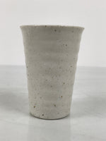 Japanese Ceramic Tall Sake Cup Vtg Pottery Guinomi Ochoko White Dots TC631-KT - Sake Cup-chidorivintage.com