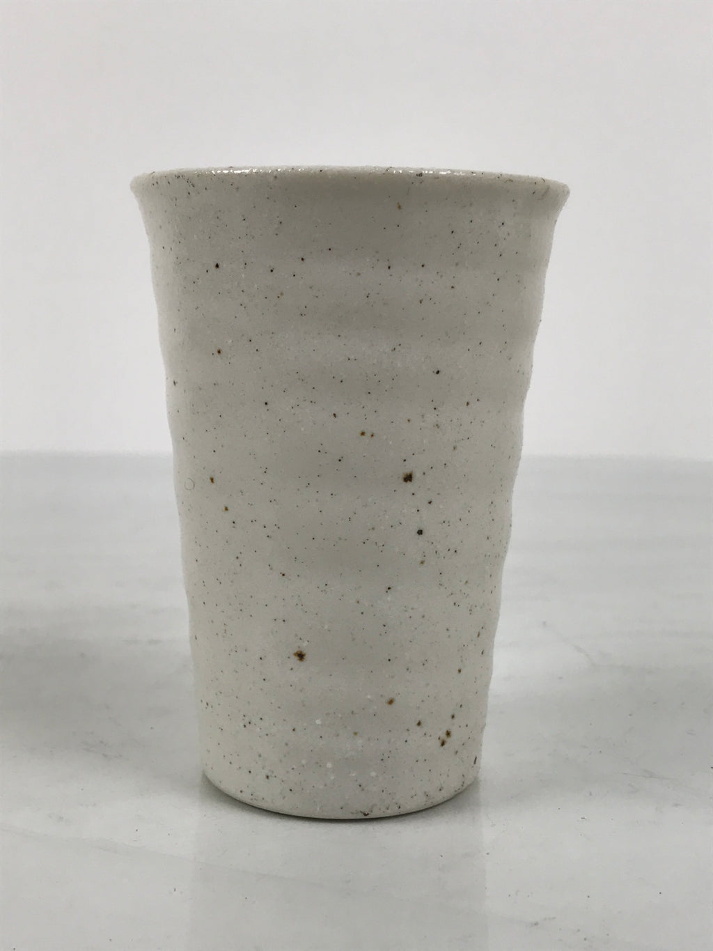 Japanese Ceramic Tall Sake Cup Vtg Pottery Guinomi Ochoko White Dots TC631-KT - Sake Cup-chidorivintage.com