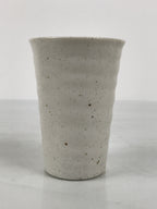 Japanese Ceramic Tall Sake Cup Vtg Pottery Guinomi Ochoko White Dots TC631-KT - Sake Cup-chidorivintage.com