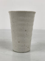 Japanese Ceramic Tall Sake Cup Vtg Pottery Guinomi Ochoko White Dots TC631-KT - Sake Cup-chidorivintage.com
