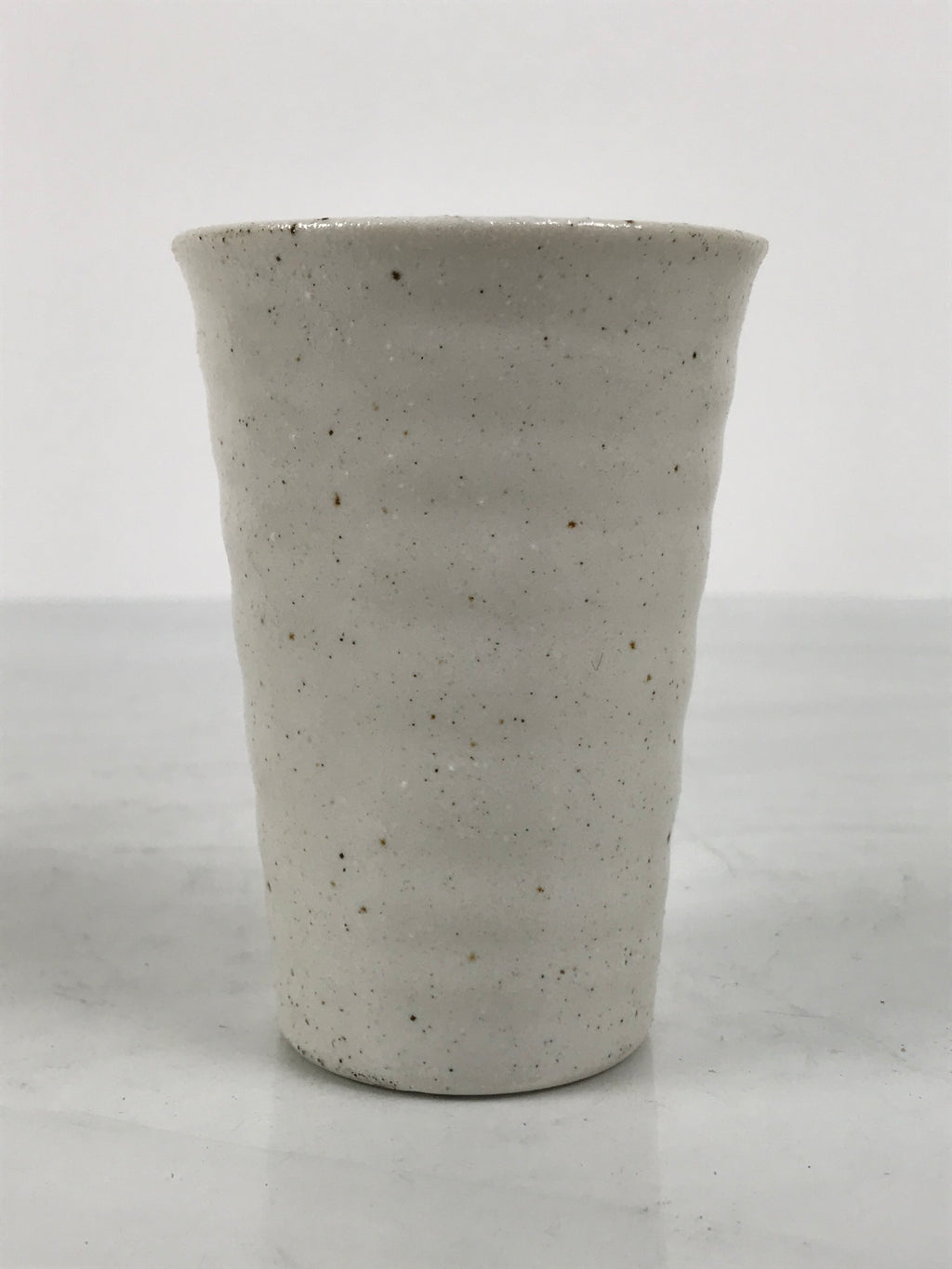 Japanese Ceramic Tall Sake Cup Vtg Pottery Guinomi Ochoko White Dots TC631-KT - Sake Cup-chidorivintage.com