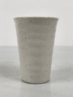 Japanese Ceramic Tall Sake Cup Vtg Pottery Guinomi Ochoko White Dots TC631-KT - Sake Cup-chidorivintage.com