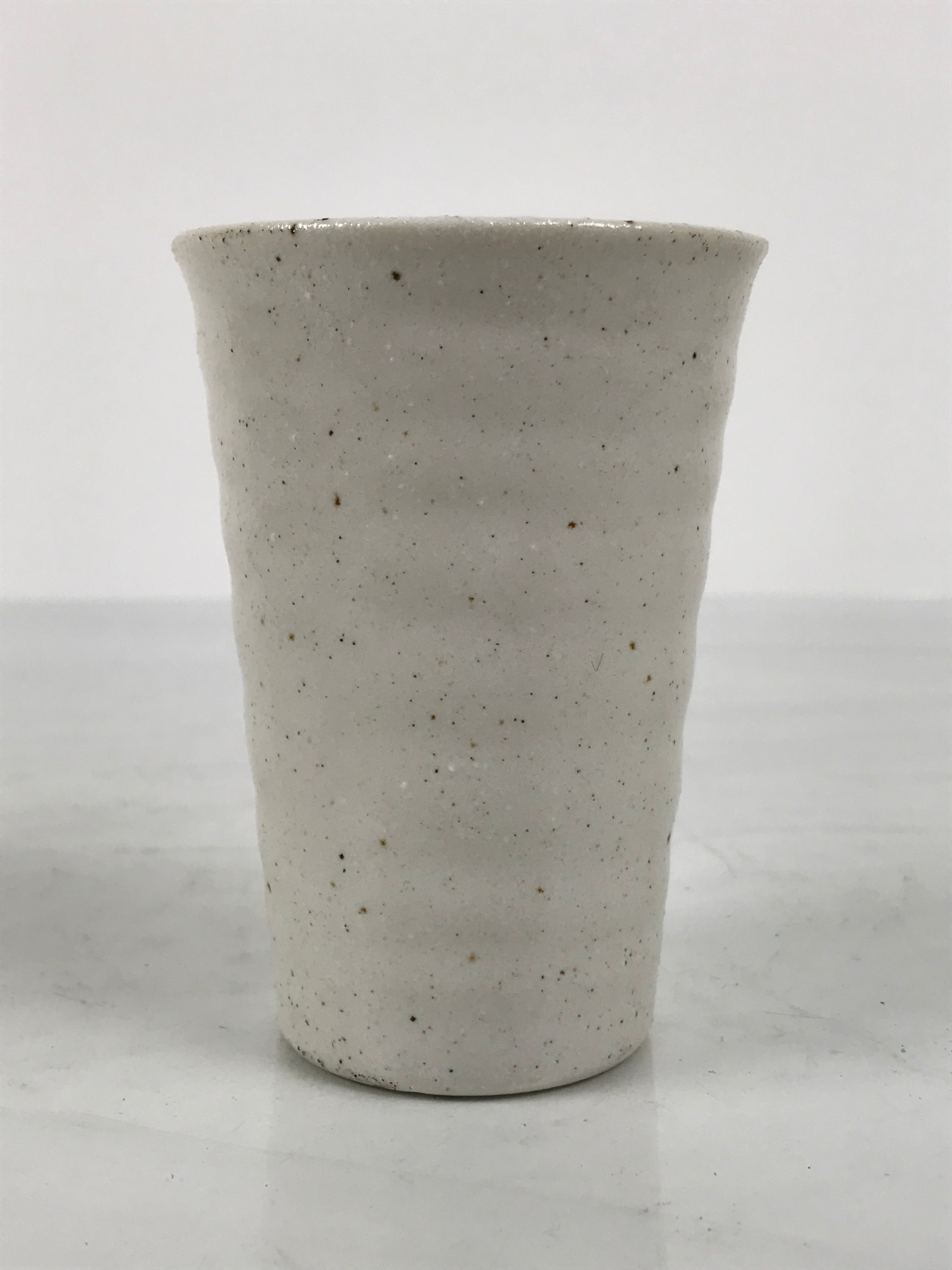 Japanese Ceramic Tall Sake Cup Vtg Pottery Guinomi Ochoko White Dots TC631-KT - Sake Cup-chidorivintage.com