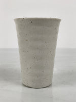 Japanese Ceramic Tall Sake Cup Vtg Pottery Guinomi Ochoko White Dots TC631-KT - Sake Cup-chidorivintage.com