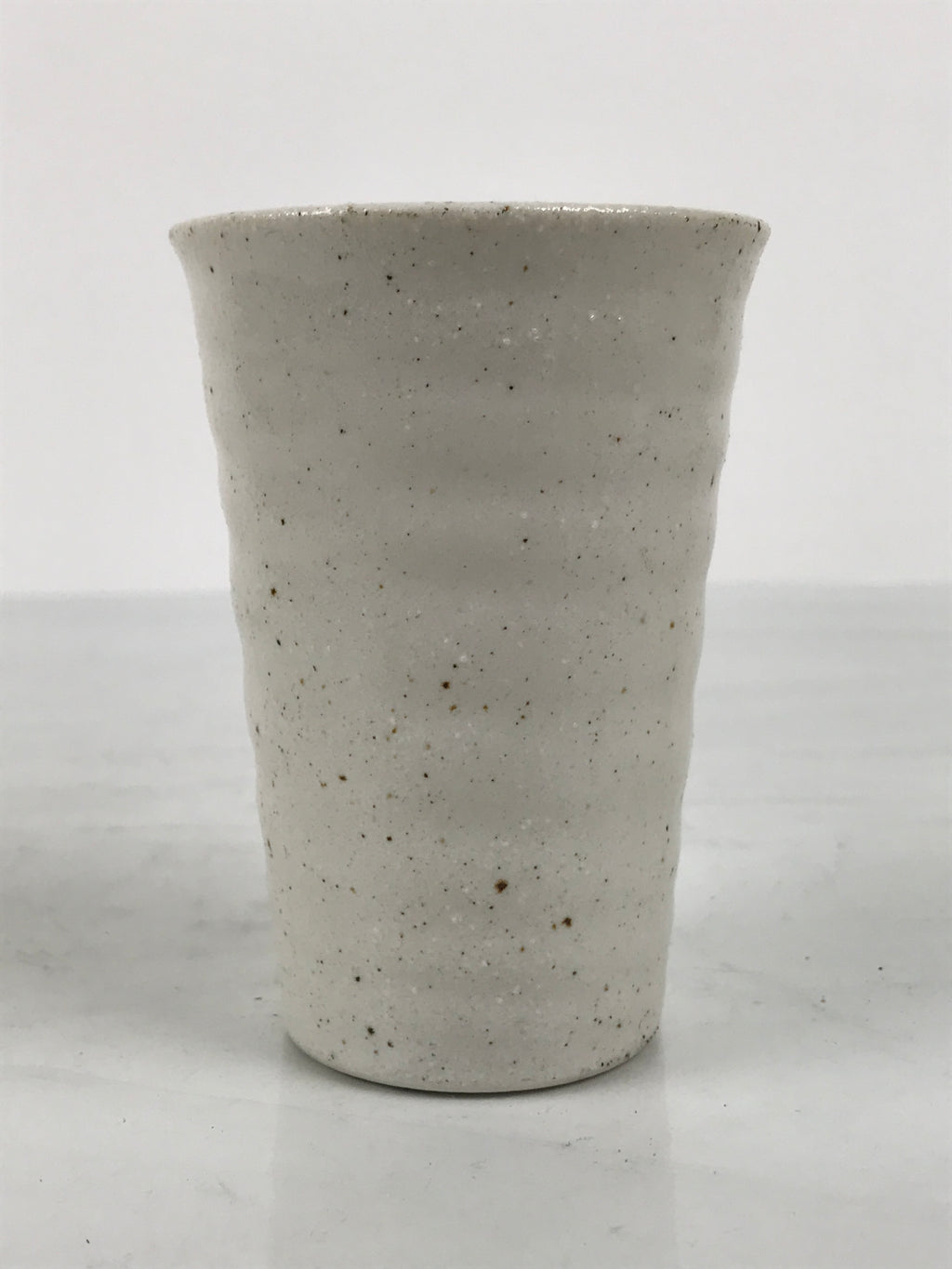 Japanese Ceramic Tall Sake Cup Vtg Pottery Guinomi Ochoko White Dots TC631-KT - Sake Cup-chidorivintage.com