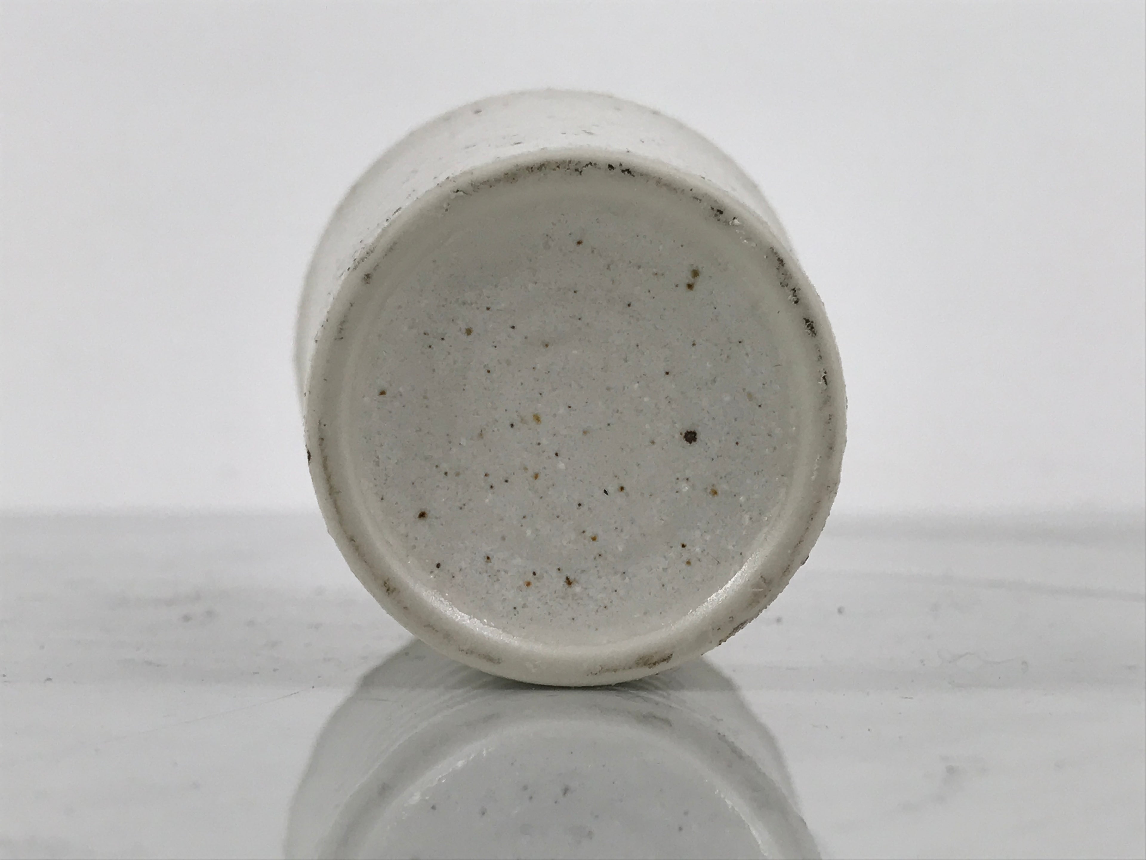 Japanese Ceramic Tall Sake Cup Vtg Pottery Guinomi Ochoko White Dots TC631-KT - Sake Cup-chidorivintage.com
