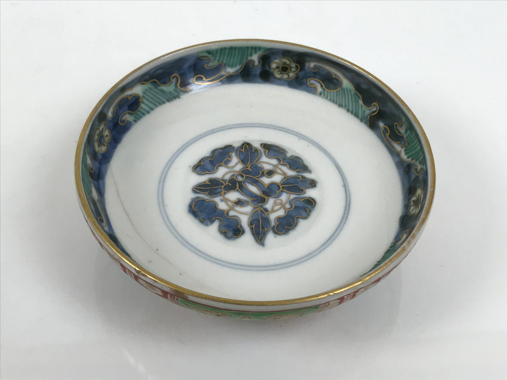 Antique Japanese Porcelain Lidded Bowl Owan Red Gold Green Blue Peacock Y623-KT - Bowl-chidorivintage.com