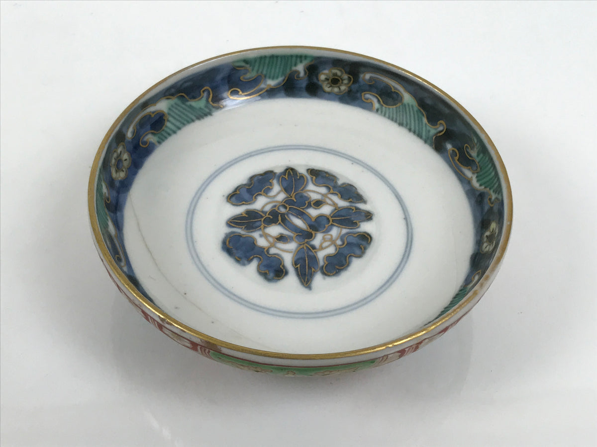 Antique Japanese Porcelain Lidded Bowl Owan Red Gold Green Blue Peacock Y623-KT - Bowl-chidorivintage.com