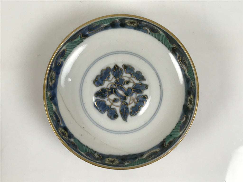 Antique Japanese Porcelain Lidded Bowl Owan Red Gold Green Blue Peacock Y623-KT - Bowl-chidorivintage.com