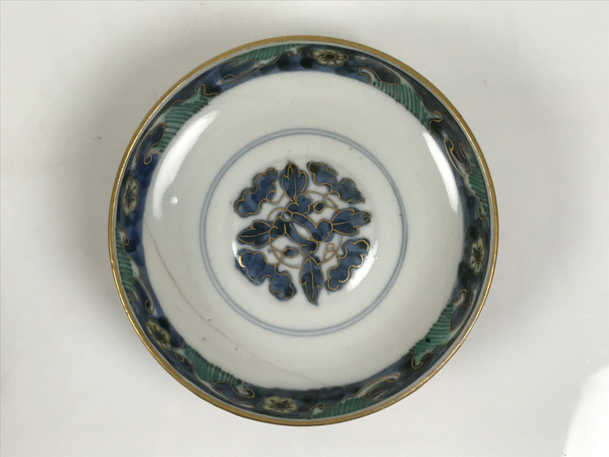 Antique Japanese Porcelain Lidded Bowl Owan Red Gold Green Blue Peacock Y623-KT - Bowl-chidorivintage.com