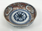 Japanese Porcelain Bowl Chubachi Vtg Side Dish White Blue Red Gold Leaf Y626-KT - Bowl-chidorivintage.com