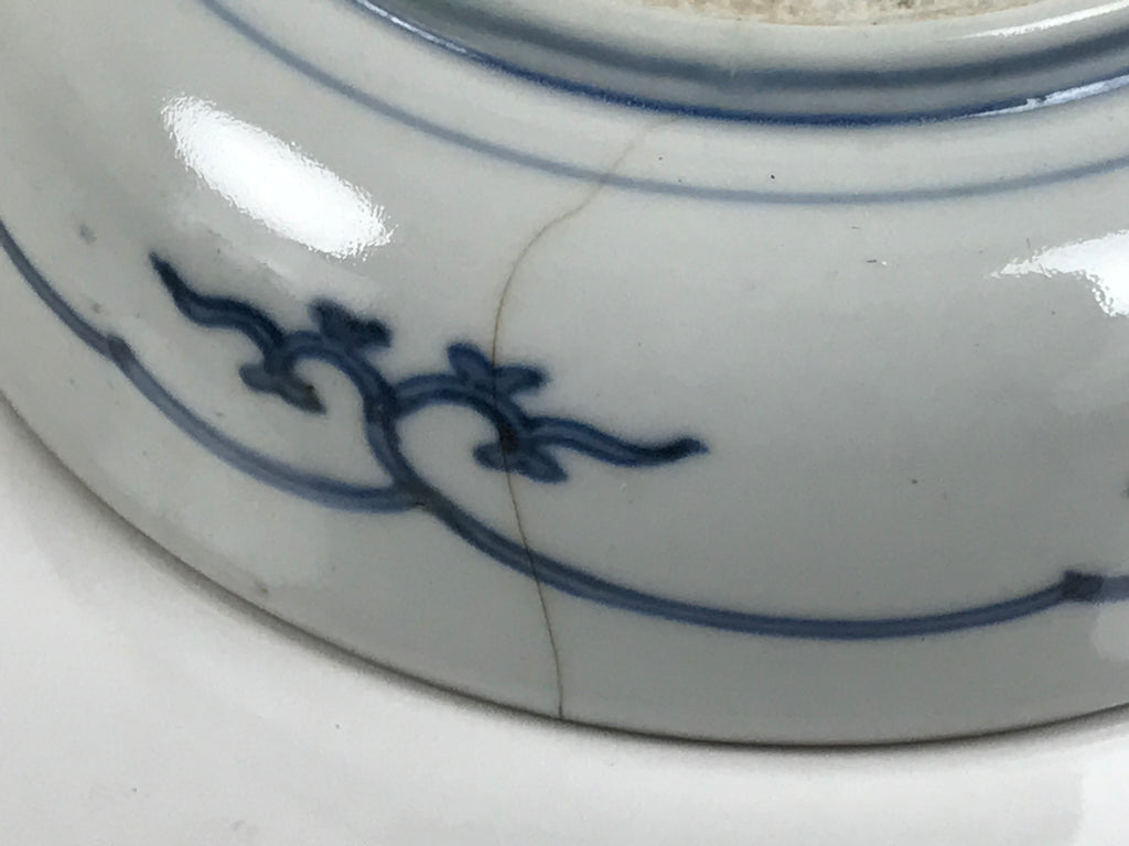 Japanese Porcelain Bowl Chubachi Vtg Side Dish White Blue Red Gold Leaf Y626-KT - Bowl-chidorivintage.com