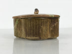 Japanese Oribe Ceramic Snack Bowl Lidded Kashiki Pottery Plum Blossom Brown Y582-KT - Bowl-chidorivintage.com
