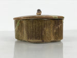 Japanese Oribe Ceramic Snack Bowl Lidded Kashiki Pottery Plum Blossom Brown Y582-KT - Bowl-chidorivintage.com