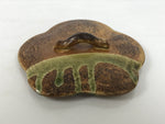Japanese Oribe Ceramic Snack Bowl Lidded Kashiki Pottery Plum Blossom Brown Y582-KT - Bowl-chidorivintage.com