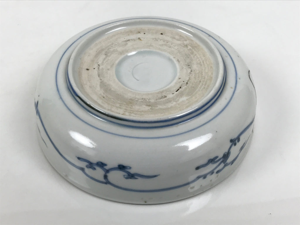 Japanese Porcelain Bowl Chubachi Vtg Side Dish White Blue Red Gold Leaf Y627-KT - Bowl-chidorivintage.com