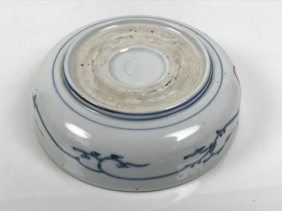 Japanese Porcelain Bowl Chubachi Vtg Side Dish White Blue Red Gold Leaf Y627-KT - Bowl-chidorivintage.com