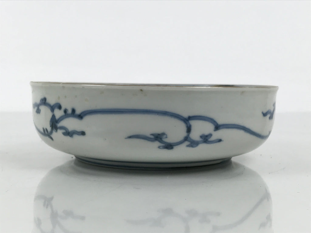 Japanese Porcelain Bowl Chubachi Vtg Side Dish White Blue Red Gold Leaf Y627-KT - Bowl-chidorivintage.com