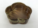 Japanese Oribe Ceramic Snack Bowl Lidded Kashiki Pottery Plum Blossom Brown Y582-KT - Bowl-chidorivintage.com