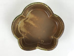 Japanese Oribe Ceramic Snack Bowl Lidded Kashiki Pottery Plum Blossom Brown Y582-KT - Bowl-chidorivintage.com