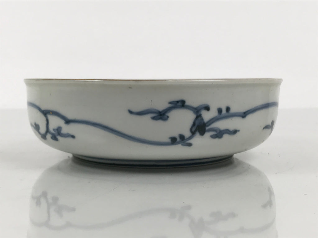 Japanese Porcelain Bowl Chubachi Vtg Side Dish White Blue Red Gold Leaf Y627-KT - Bowl-chidorivintage.com